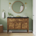 Modway - Elysian 48" Vanité de salle de bain à un seul lavabo - Noir brun-Trous centraux de 8"