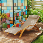 Outsunny - Chaise longue d’extérieur - bain de soleil de jardin avec appui-tête - kaki-L'appui-tête avec coussin en coton et les accoudoirs robustes ajoutent un confort et une praticité supplémentaires