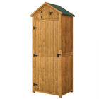 Outsunny - Abri de jardin - 76 cm x 53 cm x 180 cm - Marron-Fabriqué en bois durable recouvert d'une double couche de peinture résistante à l'eau  
