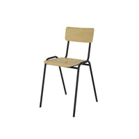 Ceha Canada - Chaise polyvalente et empilable Ruby - Noir/Bouleau-Construction robuste : Fabriqué avec un cadre solide en tube soudé de Ø 21 mm, doté d'une finition en poudre époxy-polyester pour une durabilité accrue