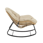 Manhattan Comfort - Ensemble de 6 fauteuils à bascule d'extérieur modernes Benson - Crème-Assemblage à domicile requis Tout le matériel inclus