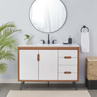 Modway - Energize 48" Vanette de salle de bain - Blanc cerise-Pieds métalliques en épingle à cheveux