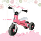Qaba - Vélo d’équilibre pour bébé avec 3 roues silencieuses - rose-Roues silencieuses pour jouer tranquillement sans dérangement