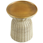 Modway - Lazaro Manche Rotin Table d’appoint - Laiton Naturel Poli-Cadre métallique