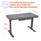 Motionwise - Bureau de la série M2 48 po de largeur, Motionwise - Bureau électrique assis-debout avec double moteurs et tiroir coulissant - Gris Rustique-8