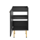 Modway - Chaucer 18" Armoire de toilette de salle de bain (lavabo non inclus) - Noir-Assemblée requise