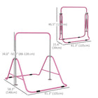 Qaba - Barre de gymnastique horizontale pliable et extensible pour enfants - Rose-Pliable pour être facilement transporté et rangé dans des endroits exigus 