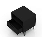 Manhattan Comfort - Rockefeller Table de Nuit 1 Tiroir 20,08" Style Mid-Century Modern - Noir - Lot de 2-Parfait pour le rangement ou l’exposition d’objets