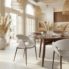Zuo - Limay Chaise de salle à manger - Beige/Noyer - Ensemble de 2-Supporte jusqu'à 330 lb