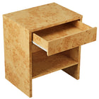 Modway - Hudson Bois de burl à 1 tiroir Table de chevet avec étagère, Naturel-Assemblée requise