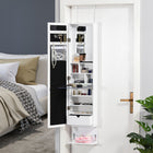 HOMCOM - Armoire à bijaux miroir - 12,5 po L x 5,3 po l x 51,2 po H - blanc-18 ampoules LED autour du cadre de la porte offrent une lumière vive pour vous habiller 