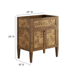 Modway - Elysian 30" Armoire de toilette de salle de bain (lavabo non inclus) - Brown-Charnières de cuisine dissimulées