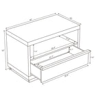 Manhattan Comfort - Table de nuit contemporaine Navis 32" à 1 tiroir - Chêne blanchi-Une base solide et une structure stable assurent un soutien durable et une fiabilité