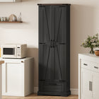 HOMCOM - Armoire de rangement 71 po avec 2 portes - noir-Surface plaquée résistante à l’humidité et facile à nettoyer 