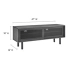 Modway - Kurtis 47 po Meuble TV, Fusain-Portes coulissantes en maille métallique