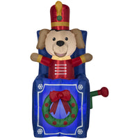 GEMMY - Chien soldat de plomb gonflable de Noël animé - 150 cm-Un chien soldat miniature apparaît