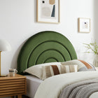 Modway - Solana Arqué Performance Velvet Tête de lit jumelée, Vert mousse-Tête de lit en arc