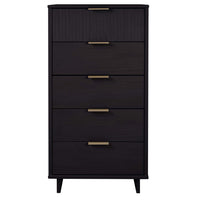 Manhattan Comfort - Granville commode moderne haute et étroite 23,62" - noir-Moderne-contemporain avec une touche de glamour - commode haute et étroite pour chambre