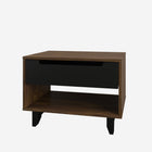 Nexera - Table de nuit Barista, 1 tiroir, Truffe et noir-1 tablette ouverte pour les objects décoratifs