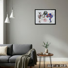 Connor Bedard and Connor McDavid 20x29 Blackhawks - Toile encadree - 22" x 31"-Prêt à accrocher - livré entièrement assemblé