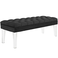 Modway - Valet Performance Velvet Banc - Noir-Banc moderne chic