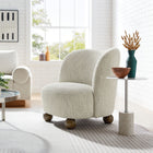 Modway - Monroe Tissu Boucle Chaise d’accent - Noyer perlé-Rembourrage en mousse dense