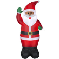GEMMY - Père Noël gonflable afro-américain de Noël - 198 cm-S'illumine grâce à une ampoule LED économe en énergie
