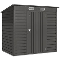 Outsunny - Abri de jardin extérieur 6 pi x 4 pi avec porte verrouillable et 2 aérations - gris-Sept colonnes de support avec traverses et kit de fondation pour une stabilité renforcée
