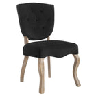 Modway - Array Français vintage Performance Velvet Fauteuil d’appoint de salle à manger - Noir-Fauteuil d’accompagnement français vintage