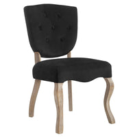 Modway - Array Français vintage Performance Velvet Fauteuil d’appoint de salle à manger - Noir-Fauteuil d’accompagnement français vintage