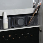 HOMCOM - Armoire à bijaux avec miroir - 15 po L x 15 po l x 61,75 po H - blanc-Nécessite 3 piles AAA (non incluses) pour les lumières LED 