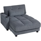 HOMCOM - Chaise lounge-lit surdimensionnée rembourrée 58 po - gris foncé-Comprend un coussin assorti pour un confort supplémentaire et un look élégant et superposé 