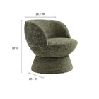 Modway - Vesta Tissu chenille Rembourré Chaise pivotante - Basil-Pivot à 360º