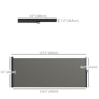 Outsunny - Store latéral rétractable - 13 pi x 5 pi - gris foncé-La structure en métal avec revêtement en poudre assure la durabilité
