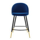 Modway - Cordial Performance Velvet Tabourets de comptoir - Marine - Ensemble de 2-8