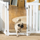 PawHut - Barrière pour chien 3 panneaux pliable avec pieds pour taille moyenne et inférieure - blanc-Couleur : Blanc 