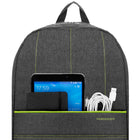 Vangoddy - Sac à dos de voyage léger et décontracté pour ordinateur portable 15 pouces - Gris/Vert citron-Design sobre et polyvalent adapté à tous les styles