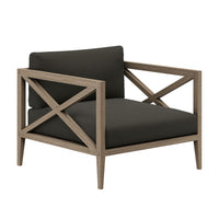 Modway - Northlake Terrasse extérieure Teck Fauteuil, Gris silex-Construction robuste en bois de teck
