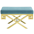 Modway - Rove Velours Performance Velvet Banc - Bleu de mer-Coussinets de pied non marqués