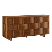 Modway - Foundry Design tissé Armoire de rangement buffet - 71 po - Noyer-Armoire à buffet tissé de 71"