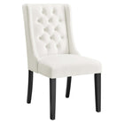 Modway - Baronet Performance Velvet Chaises de salle à manger Ensemble de 2 - Blanc-Touffage classique des boutons