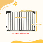 PawHut - Barrière pour chien 29 po-44 po l, 29 po H, barrière pour animaux-Fabriqué en métal revêtu de poudre pour une durabilité et une résistance à la rouille 
