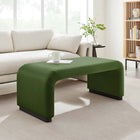 Modway - Koda Performance Velvet Ottoman de la cascade - Vert mousse noire-Tissu résistant aux taches