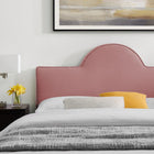 Modway - Soleil Performance Velvet Lit King, Rose poussiéreuse-Poutre centrale renforcée et jambes de soutien