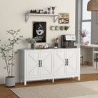 HOMCOM - Armoire de rangement de cuisine style ferme 60 po L - blanc-Étagère réglable pour s’adapter à des objets de tailles variées 