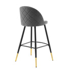Modway - Cordial Performance Velvet Tabourets de bar - Gris - Ensemble de 2-Capacité de poids du tabouret de bar : 300 lb