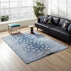 Modway - Chiara Treillis floraux vieillis contemporains Tapis de 5 pi l x 8 pi L - Bleu marocain-Tissage serré à poil bas