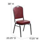 Flash Furniture – Chaise banquet empil Hercules, dos couronne, vinyle bourgogne, siège de 2,5 po, structure argentée, 4/paquet-Cadre en acier de calibre 16