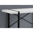 Monarch Specialties - 7313 Bureau 48 po L - Blanc/Metal Noir-La barre métallique en forme de X à l'arrière du bureau offre un soutien et ajoute une touche décorative
