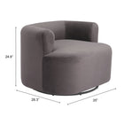 Zuo - Mugav Chaise pivotante - Gris-Garantie limitée de 3 ans